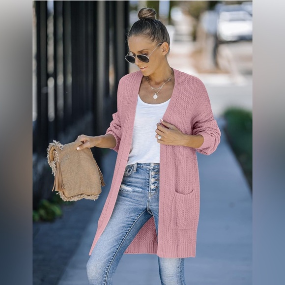 Women's Open Front Chunky Knit Sweater Cardigan NWT - Picture 1 of 7